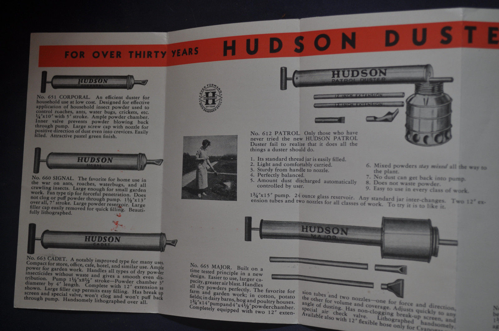 Ca 1935 Hudson Duster for Dry Powder Insecticides Brochure