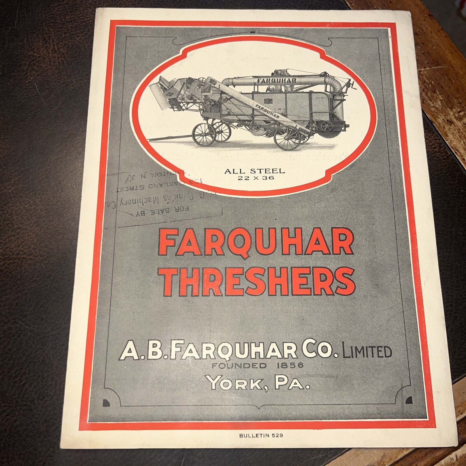 Rare Farquhar Machinery Brochure York, PA Threshers Farm Equipment