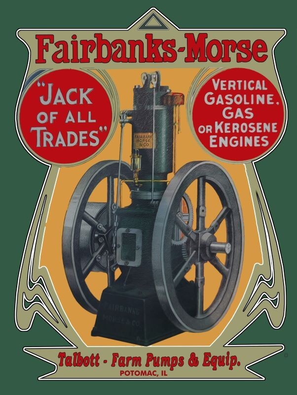 Fairbanks Morse Jack of All Trades Engine New Sign: 24×30&Prime; USA STEEL XL Size