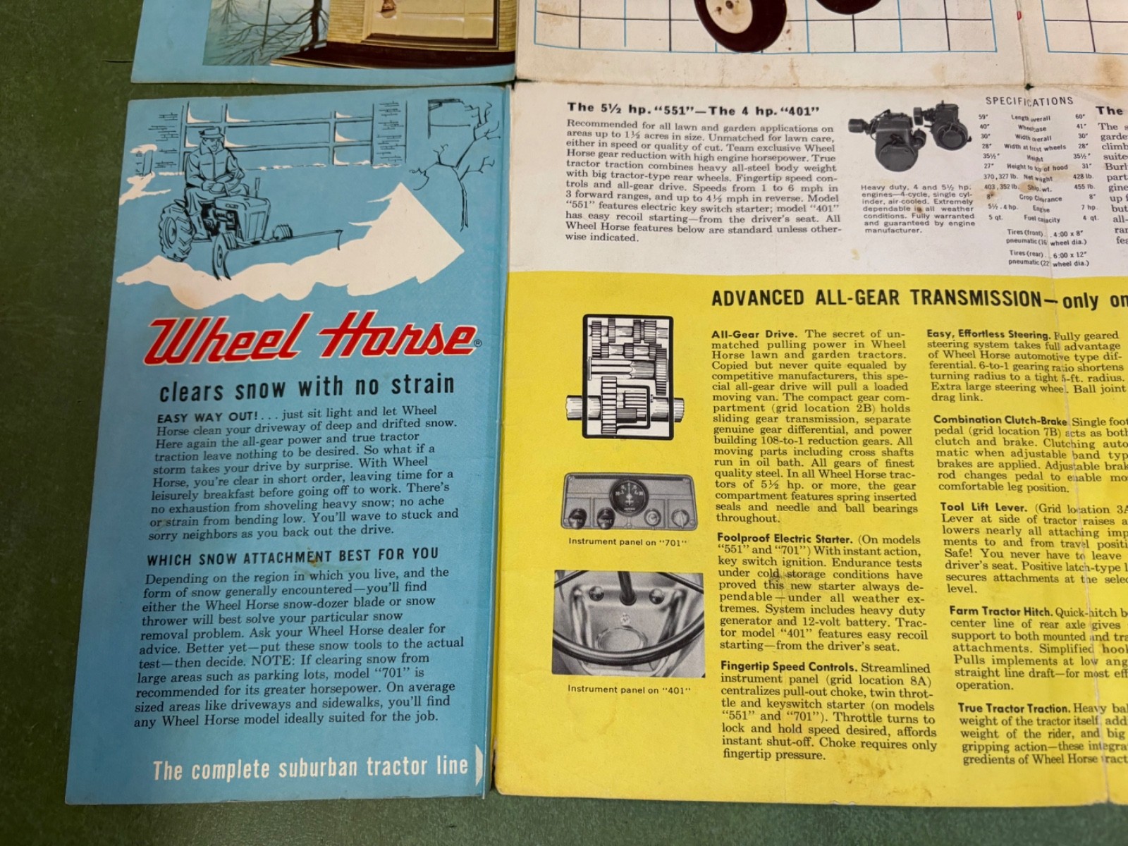 RARE 1961 Wheel horse Suburban & 701 Sales Brochure