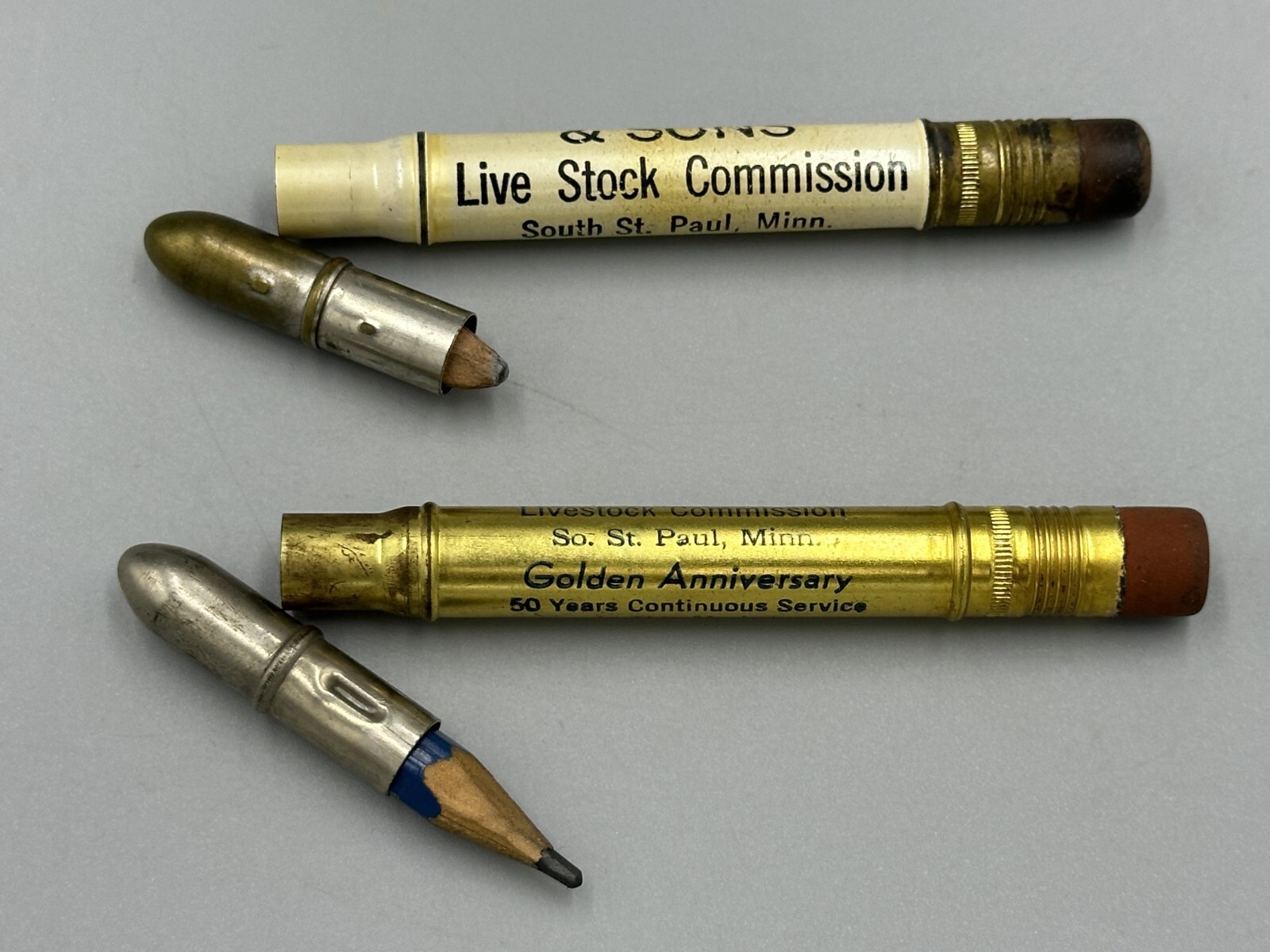 Vintage LIVE STOCK COMMISSION Farm Advertising BULLET PENCIL Minnesota ST PAUL