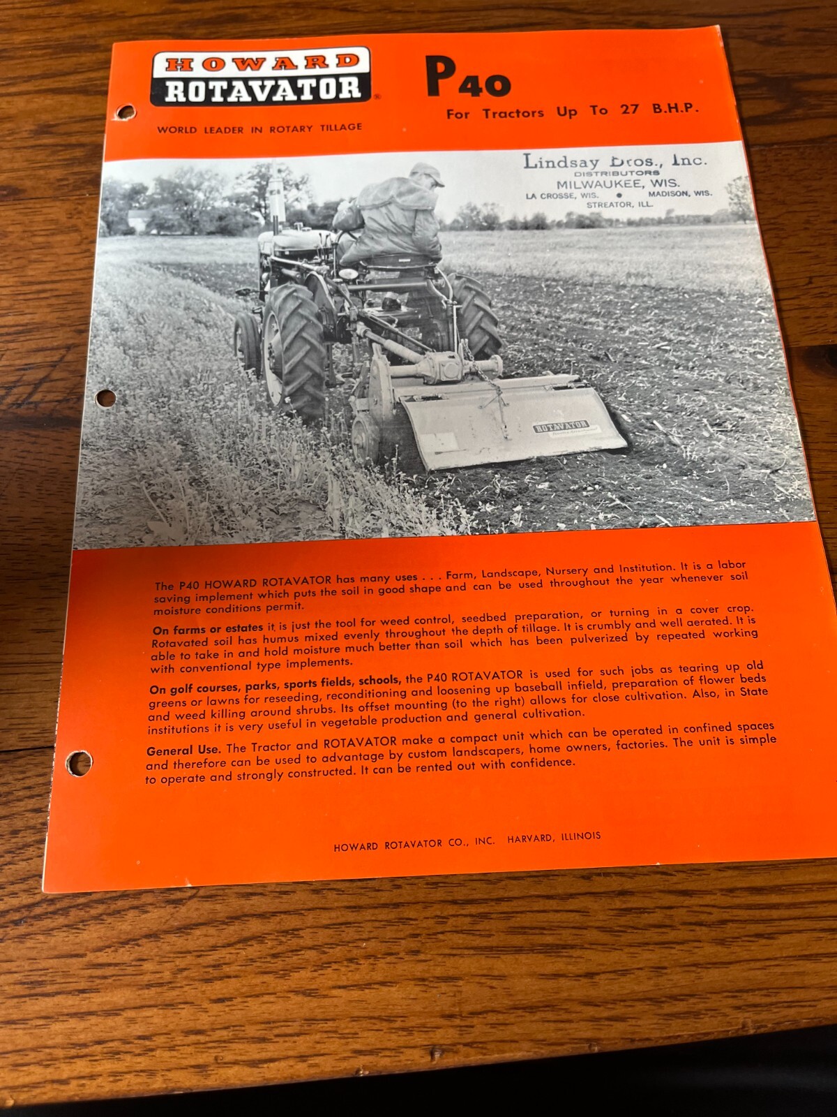 Howard Rotavator P40 Rototiller Brochure FCCA