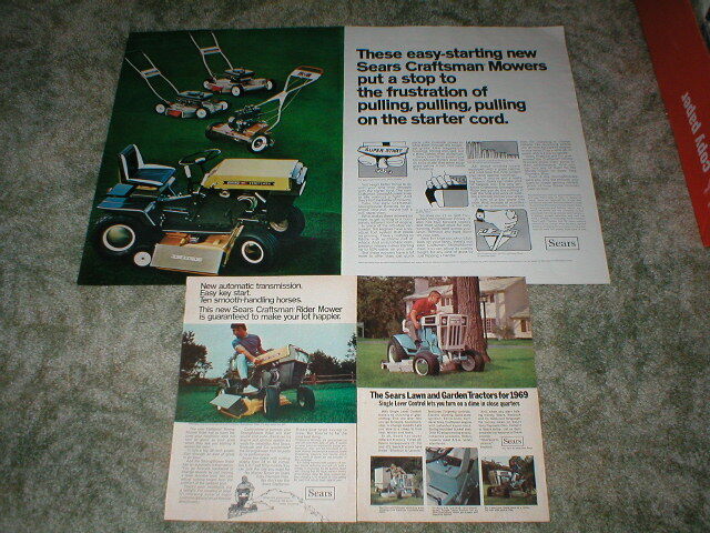 Vintage SEARS Craftsman Garden – Lawn – Push – Mower Ads Lot of 3, # 9671