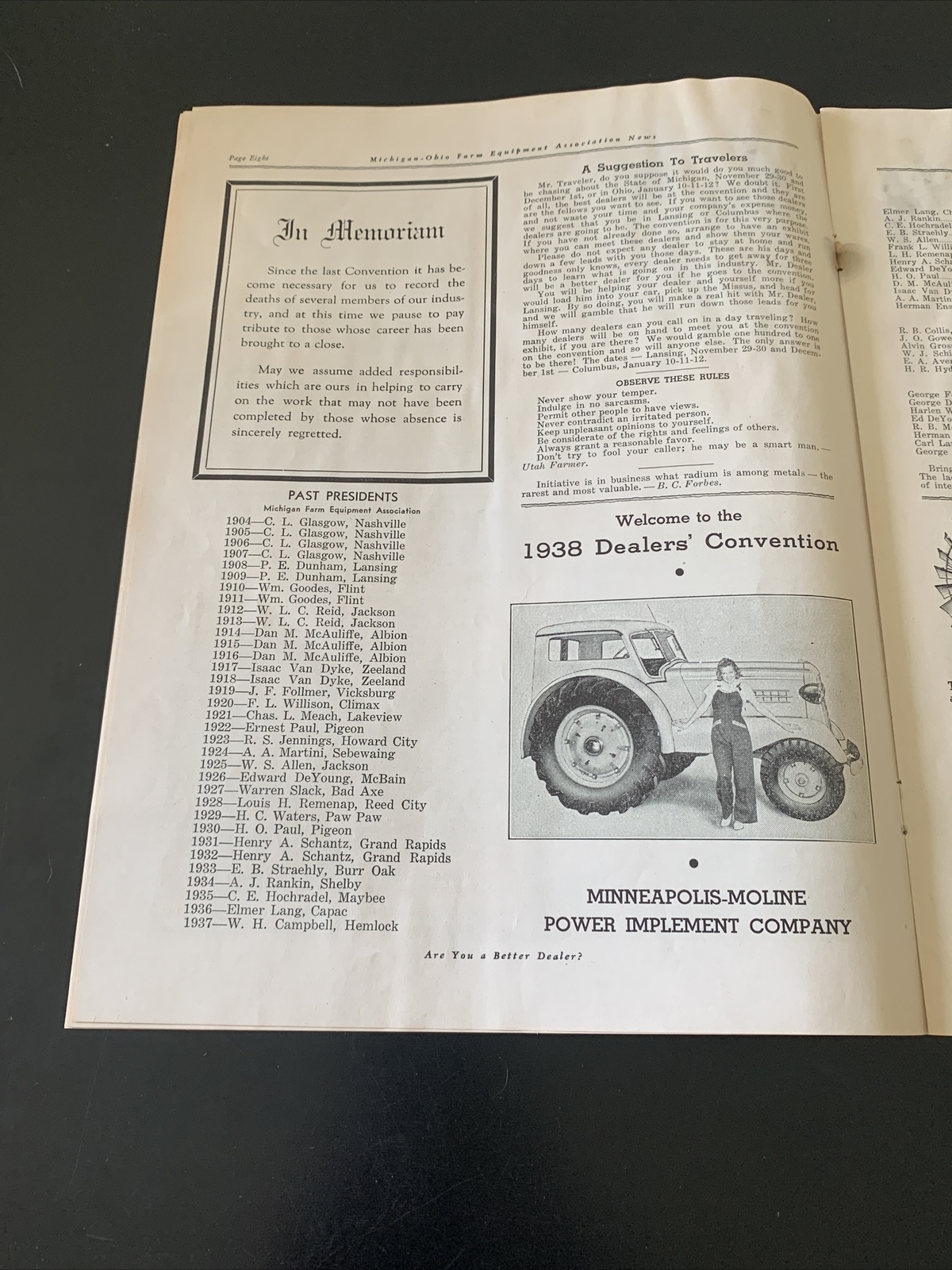 Rare – Michigan Farm Equipment Dealers 1938 Publication Newsletter – Great Ads