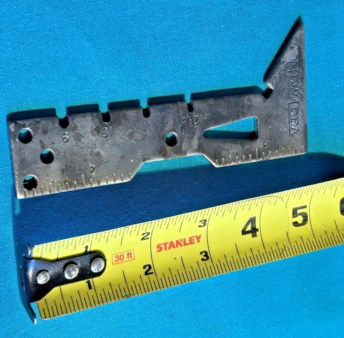 Vtg 1950s New Idea Advertising Wire Gauge 5&Prime; Ruler Measure Implement Wrench