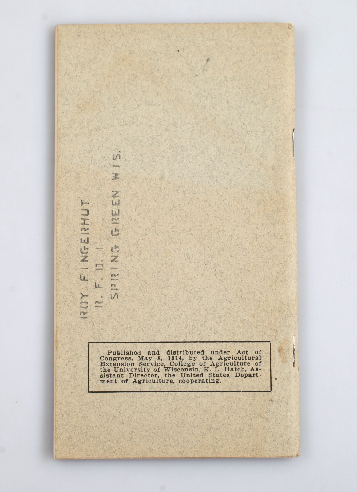 1923 Feeding Dairy Cows Booklet Wisconsin College of Agriculture Extension