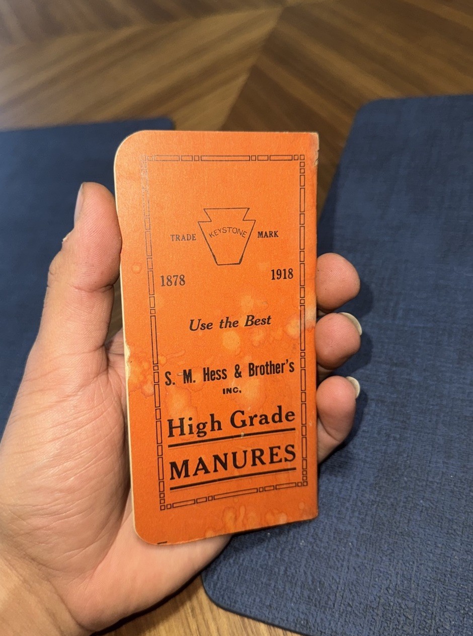 Vtg 1918 S.M. Hess & Brother Fertilizers Advertising Notebook Philadelphia PA