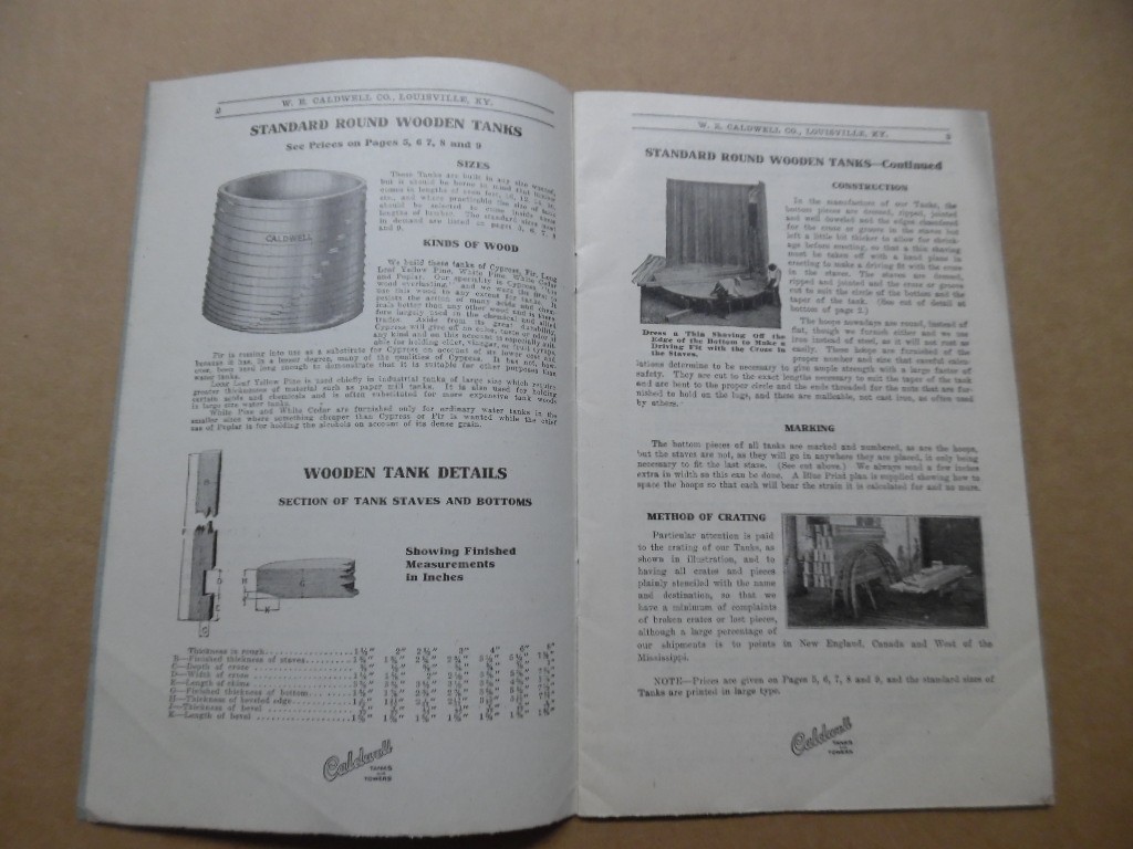 1919 W.D. Caldwell Co. Water Tank Tower Catalog Louisville Kentucky Antique VG