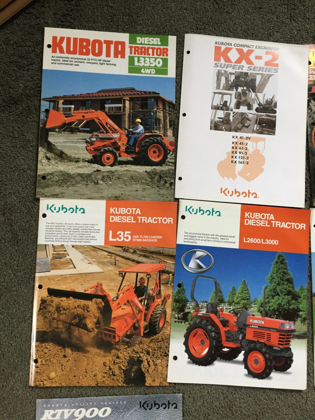 MASSIVE Lot of 44 Kubota tractor and equipment brochures Literature advertizing