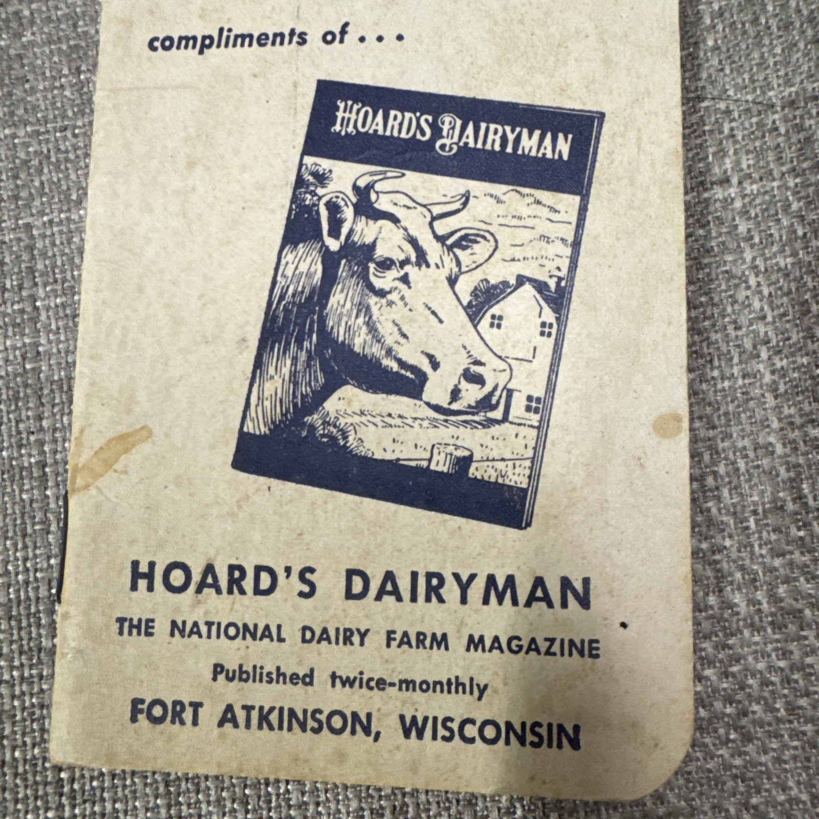 Vintage Agriculture Hoards Dairyman Memo Book Ft Atkinson Wisconsin 63 64 65 (f)