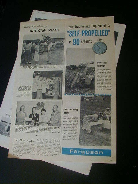 RARE lot of 4 Ferguson implement magazine print ads 1954 1956