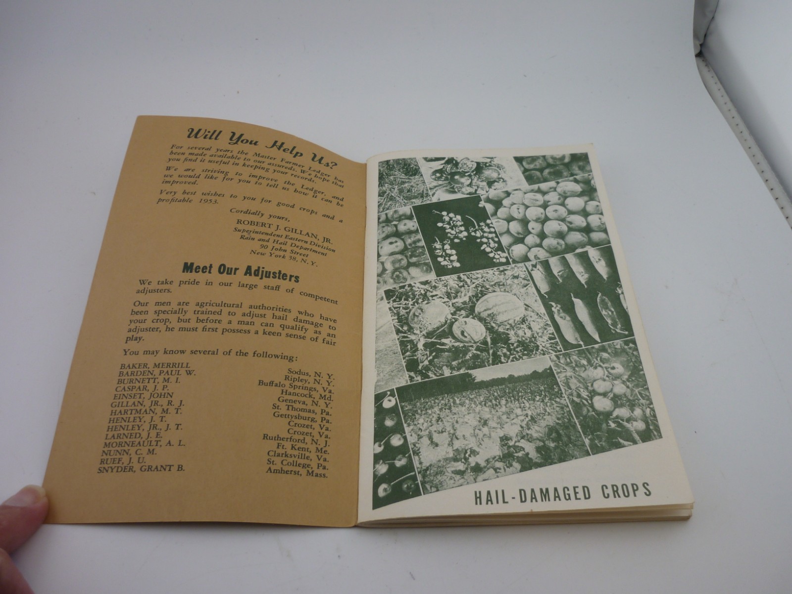 1953 Master Farmer Ledger Rain Hail Insurance Bureau Farm Record Book