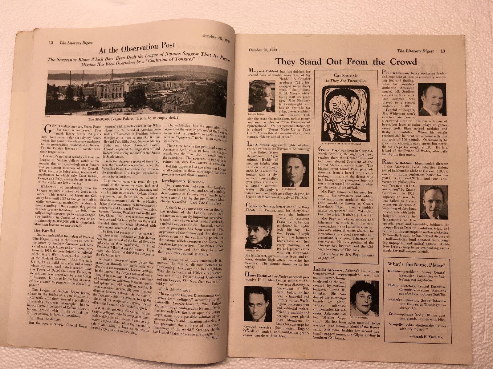 OCTOBER 28, 1933 — THE LITERARY DIGEST MAGAZINE