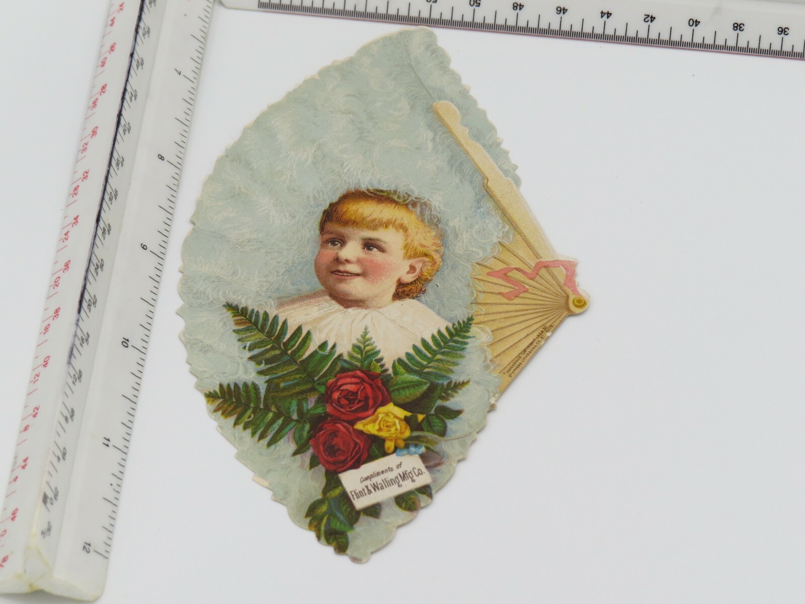 Windmill STAR Wind Engines Flint Walling Trade CARD Beautiful Hand FAN Die-Cut