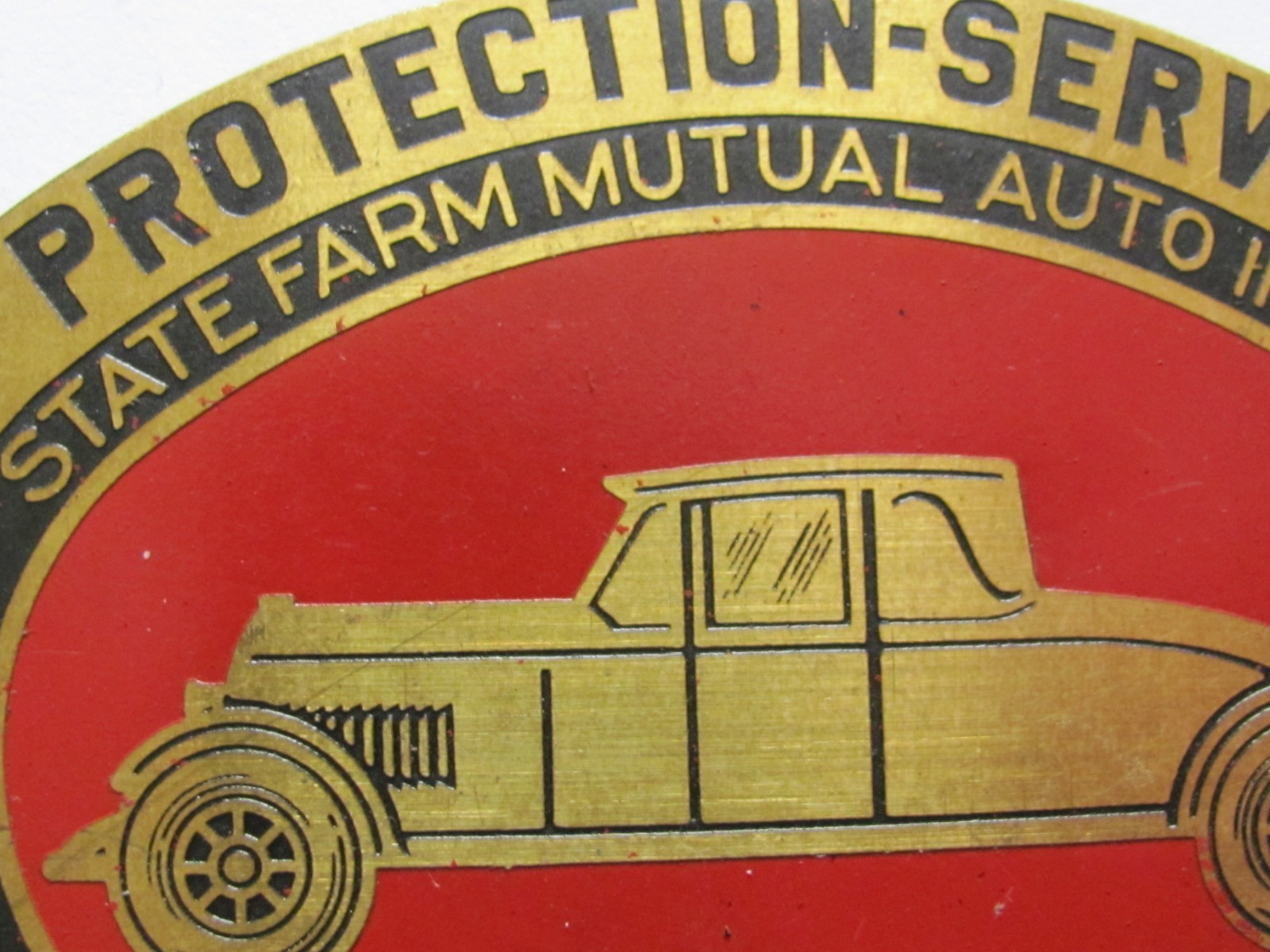Old State Farm Insurance Indiana Farm Bureau Member Brass Plaque Sign Auto Car