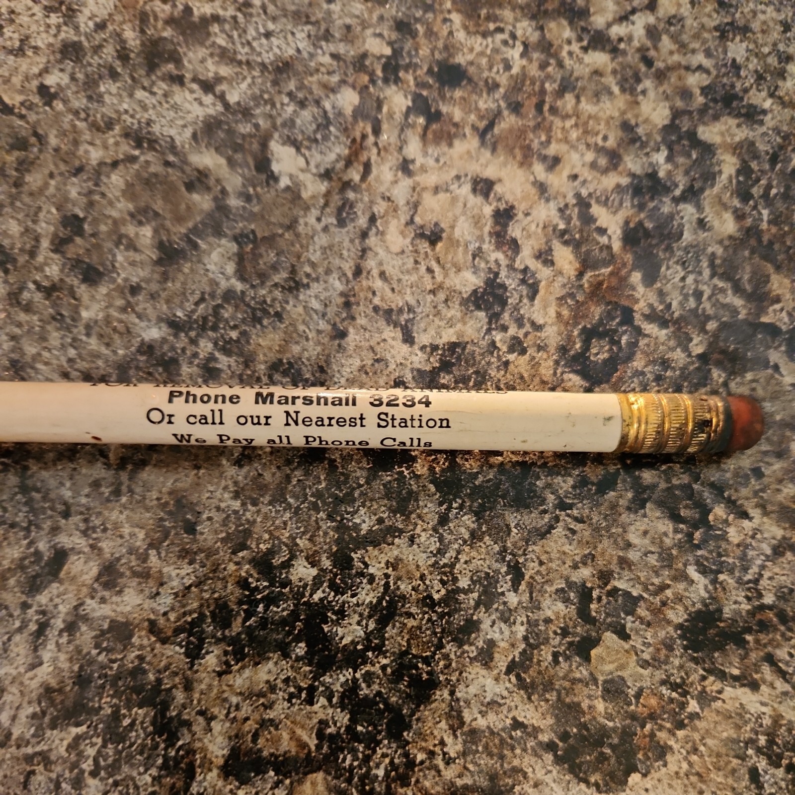 Vintage Marshall Processing Co Pencil Minnesota Removal Dead Animals Farm Ranch