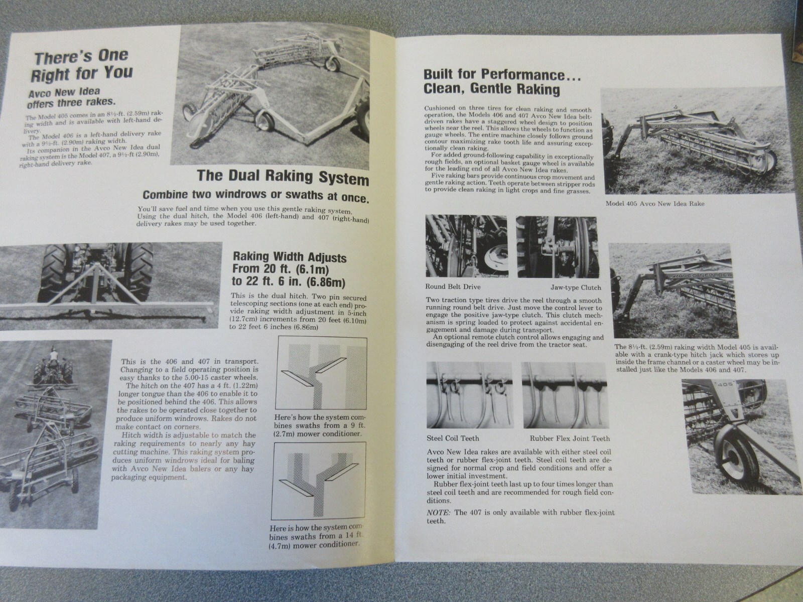 Avco New Idea Rakes Sales Brochure