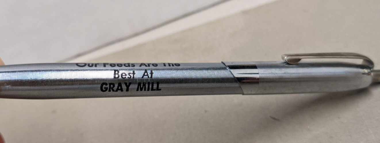Vintage Our Feeds Are The Best At Gray Mill Gray Iowa IA Ink Pen