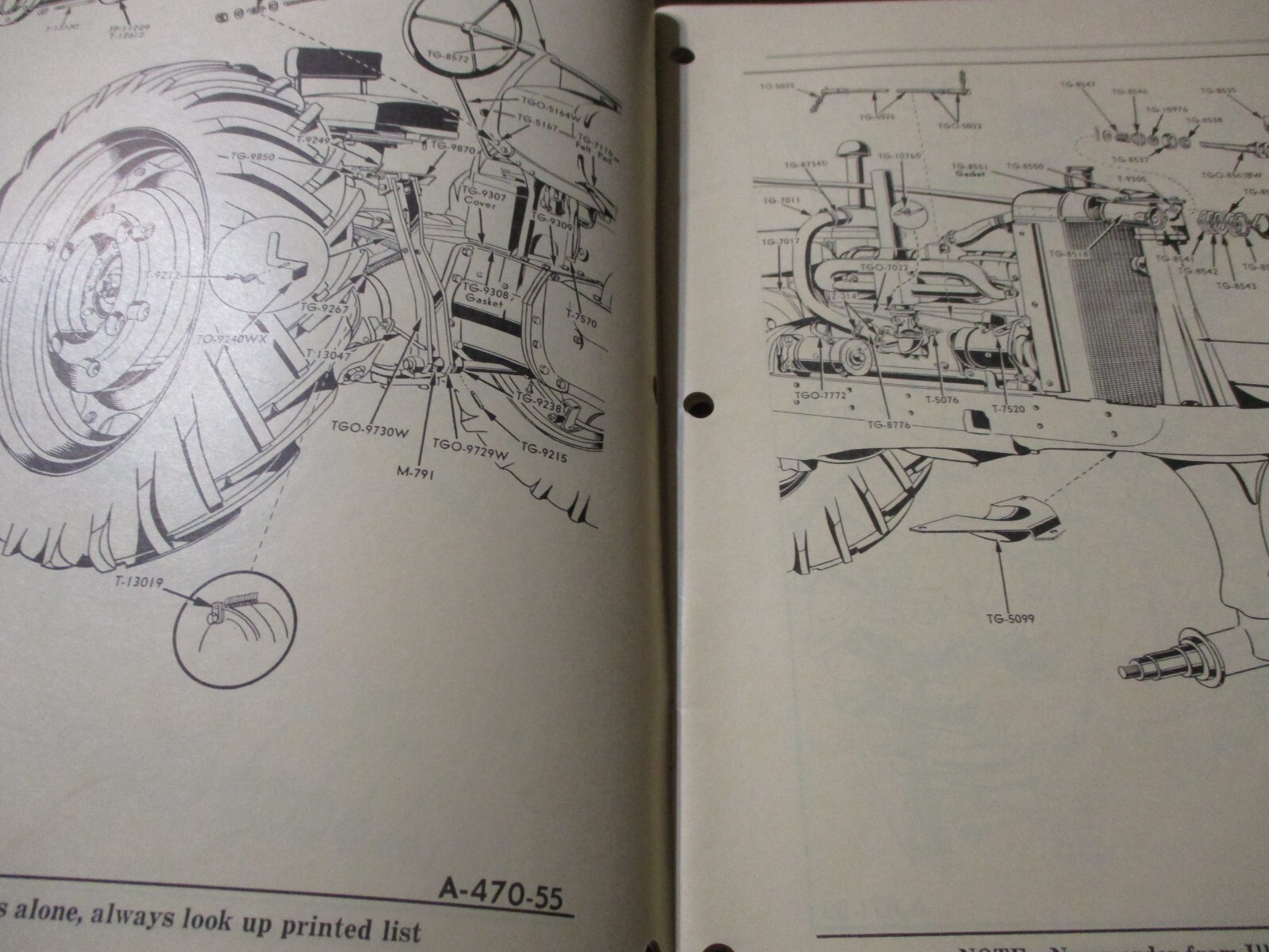 Cockshutt Black Hawk « 50 » Gas Tractor Parts List 1955