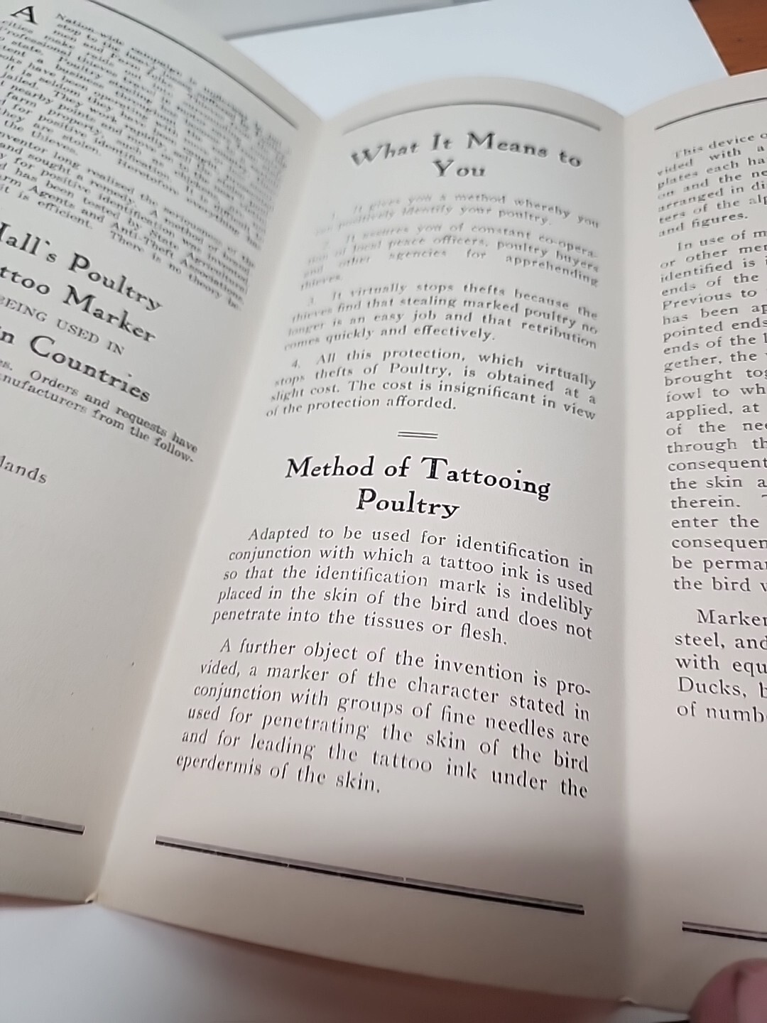 1930&rsquo;s Hall&rsquo;s Poultry Tattoo Marker Advertising Brochure + Insert RRP 774