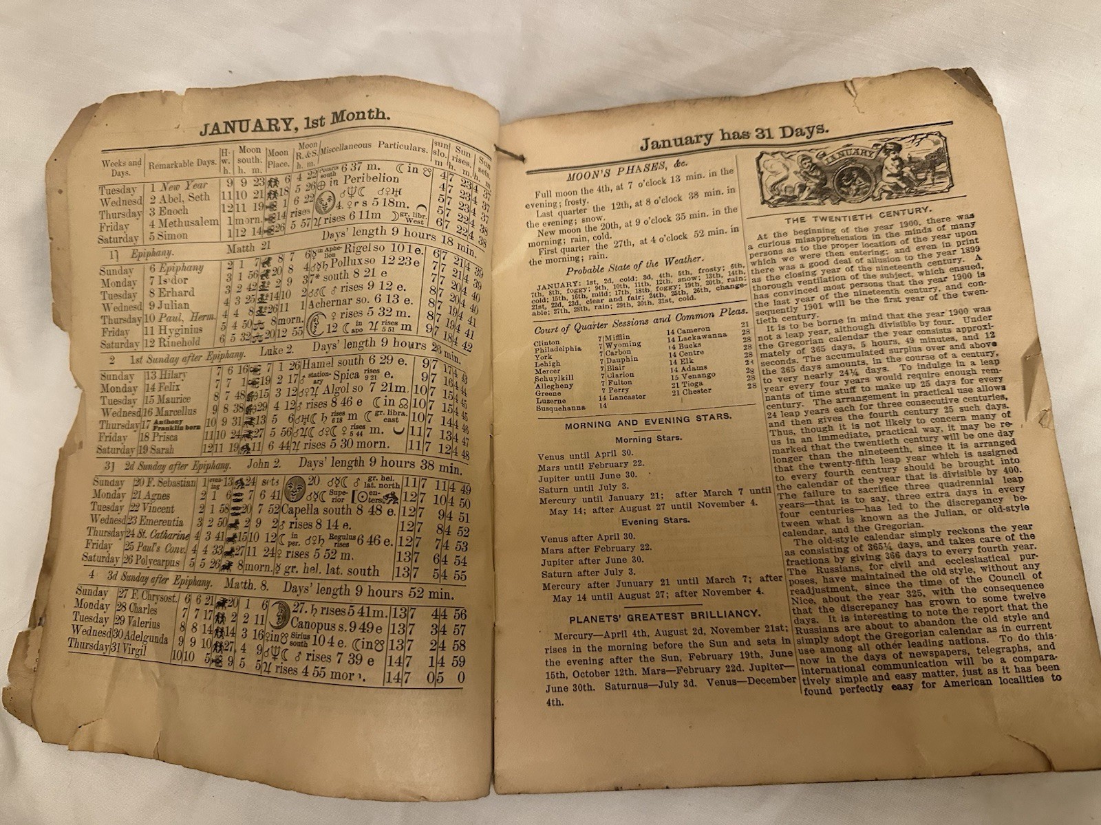 Lot 5 Antique Almanacs 1900-1907 Lancaster PA & Frederick MD + 1979 Newport PA