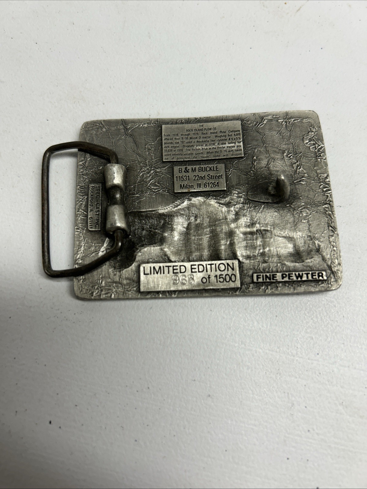 Rock Island Plow Co. HEIDER 9-16 Tractor Belt Buckle Limited Edition NEAT!