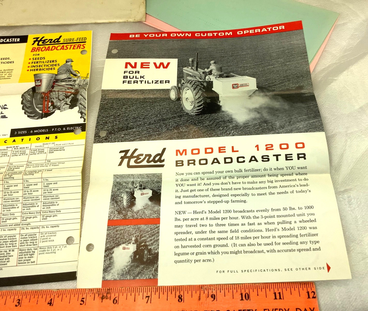 Herd Sure-Feed Broadcasters Fertilizer Seed Brochures Price Sheets Envelope