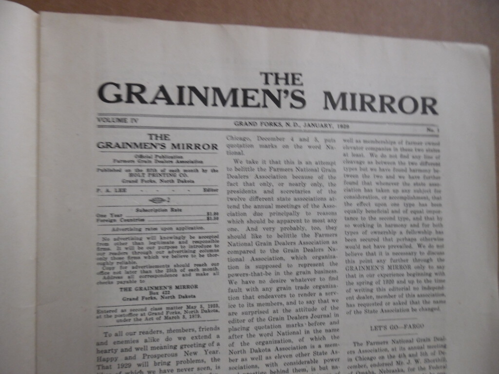 1929 Grainmen&rsquo;s Mirror Official Organ of Grain Dealer Association North Dakota