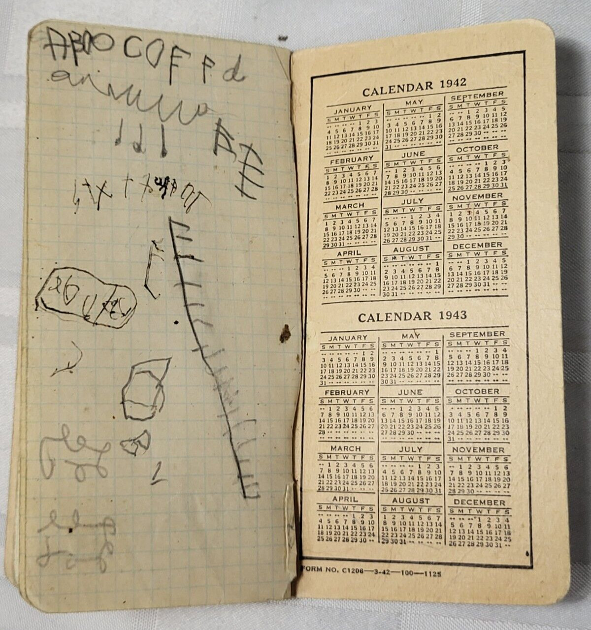 1940&rsquo;S PLYMOUTH TWINE POCKET NOTEBOOK CALENDAR ANTIQUE ADVERTISING FARMING ROPE
