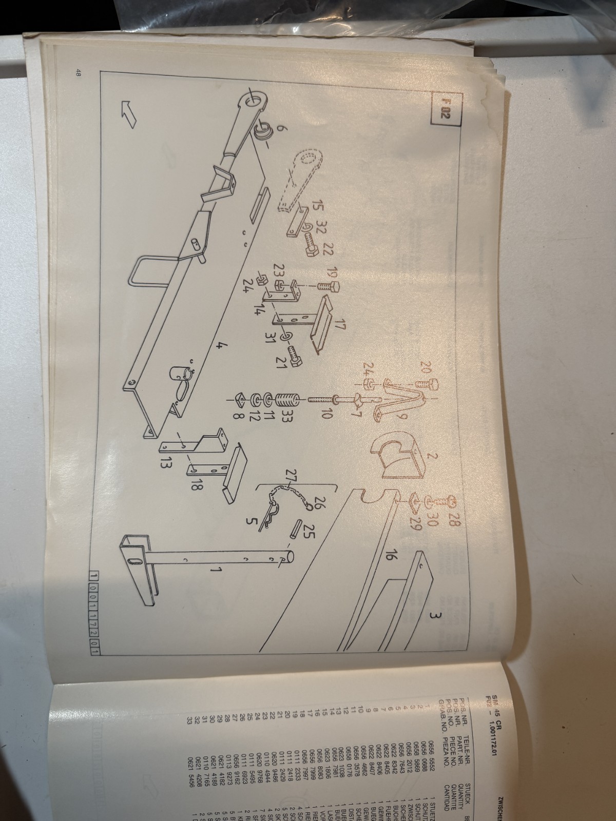 Deutz Fahr SM 45 CR Spare Parts List 1987 # 6436-101 02951414