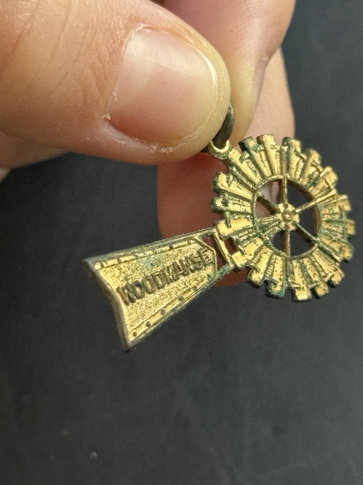 ANTIQUE c.1910 WOODMANSE WIND MILLS FREEPORT IL STICK PIN FARMING Cl.6