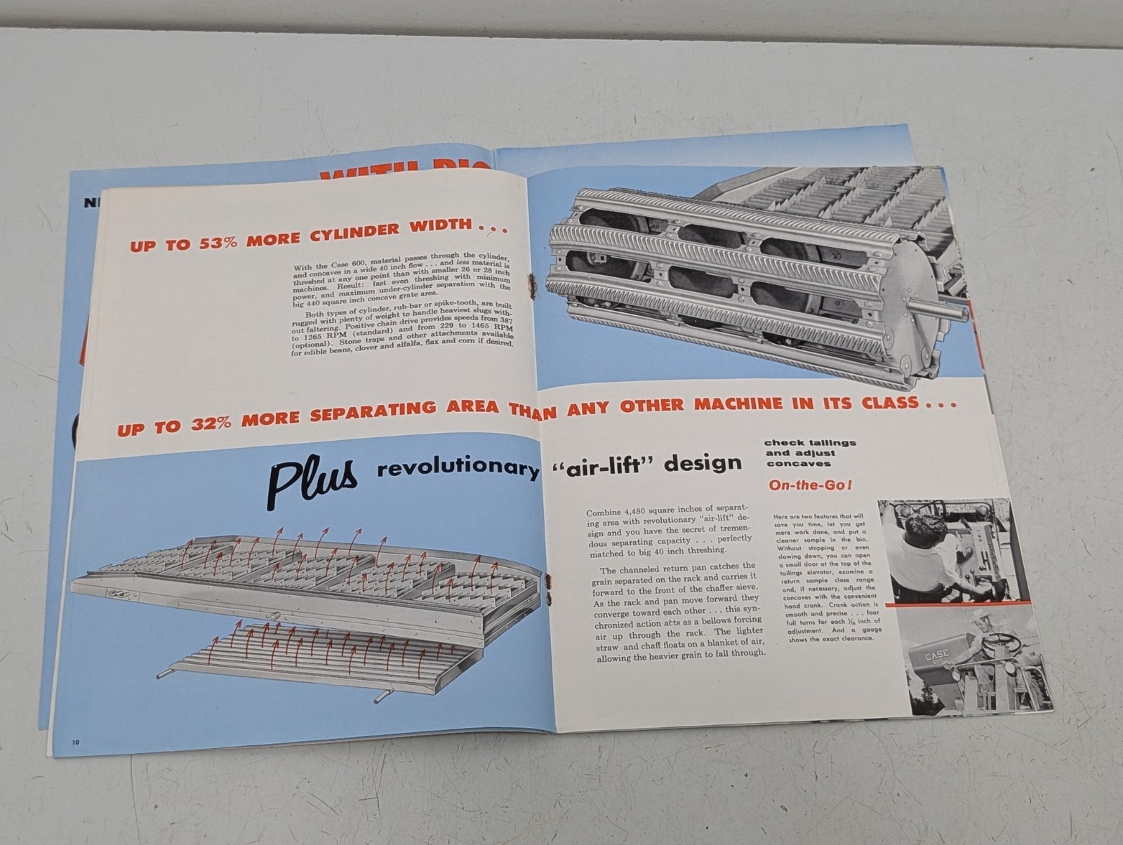 Vintage Case Tractor 600 Combine Dealer Brochure Advertising Book Manual