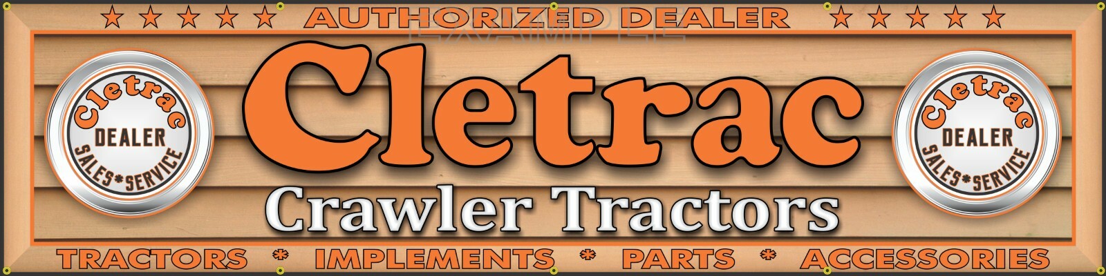CLETRAC CRAWLER TRACTORS DEALER LETTER SIGN REMAKE LARGE BANNER MURAL XXL SIZES