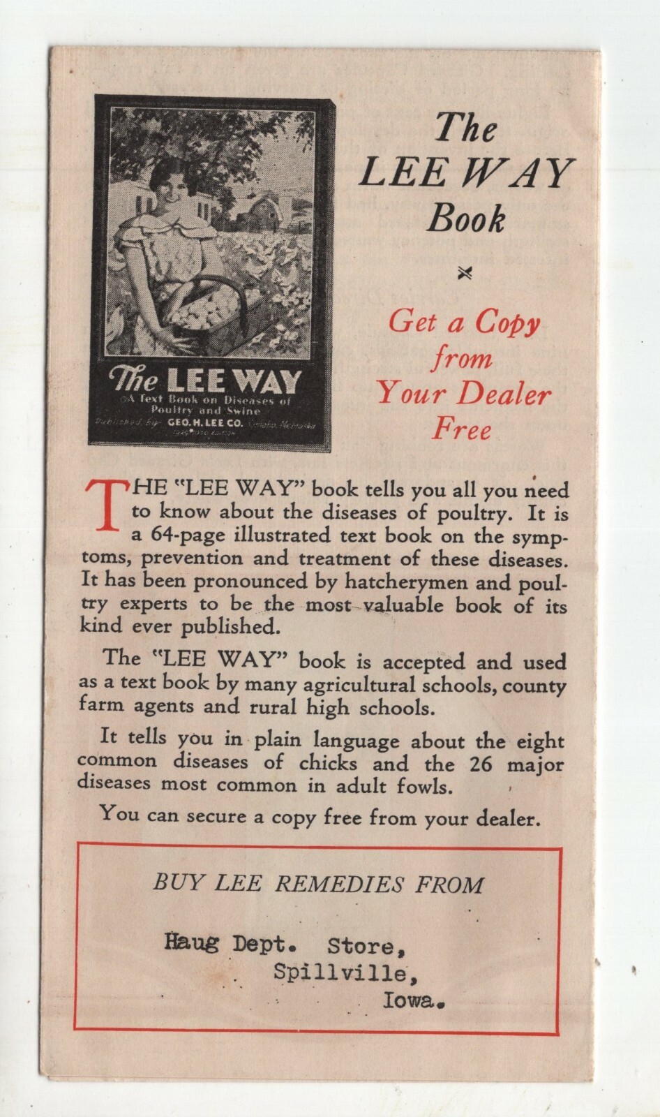 Mid-Century Brochure – « The Lee Way is the Best Way with Poultry and Swine »
