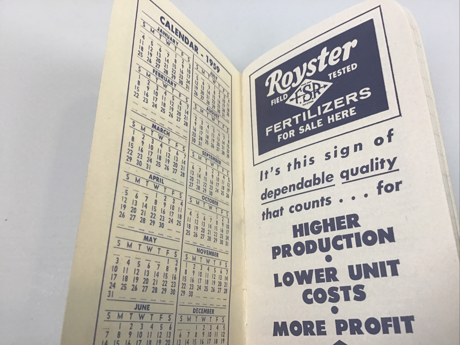 Vintage 1959 Advertising Booklet FS Royster Guano Company Plant Food Fertilizer