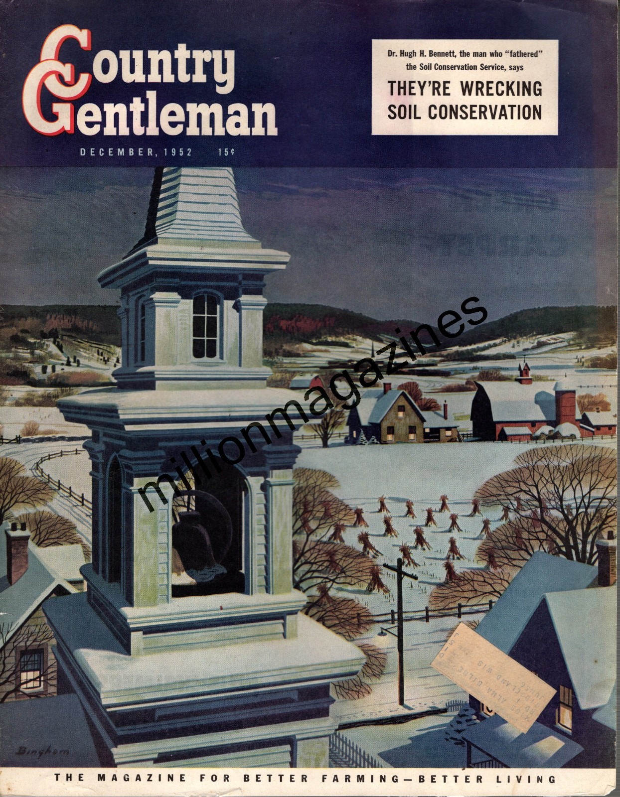 1952 Country Gentleman December Original Cover only – Christmas Eve
