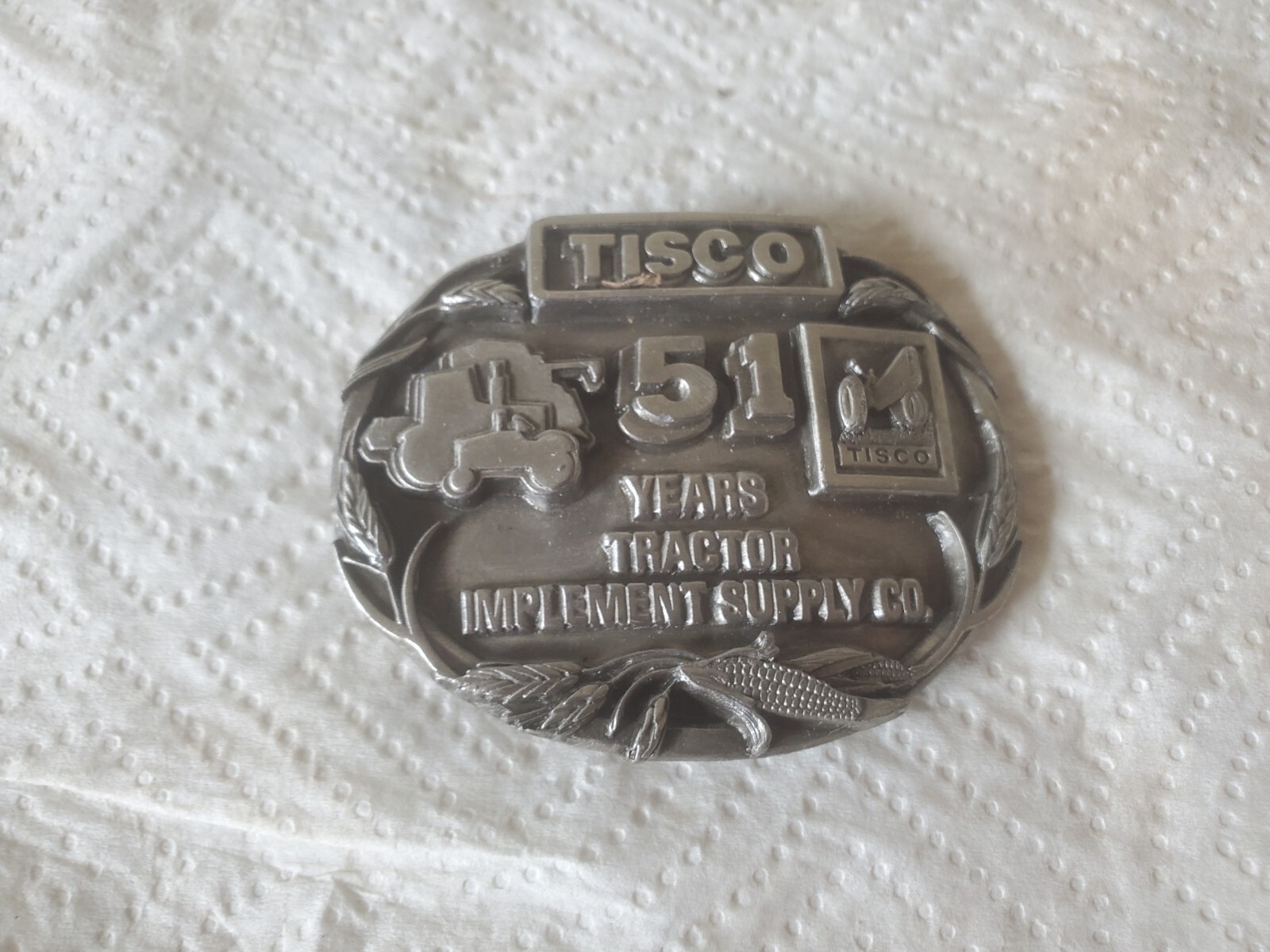 Metal Belt Buckle TISCO 51 Years Tractor Implement Supply Company #2