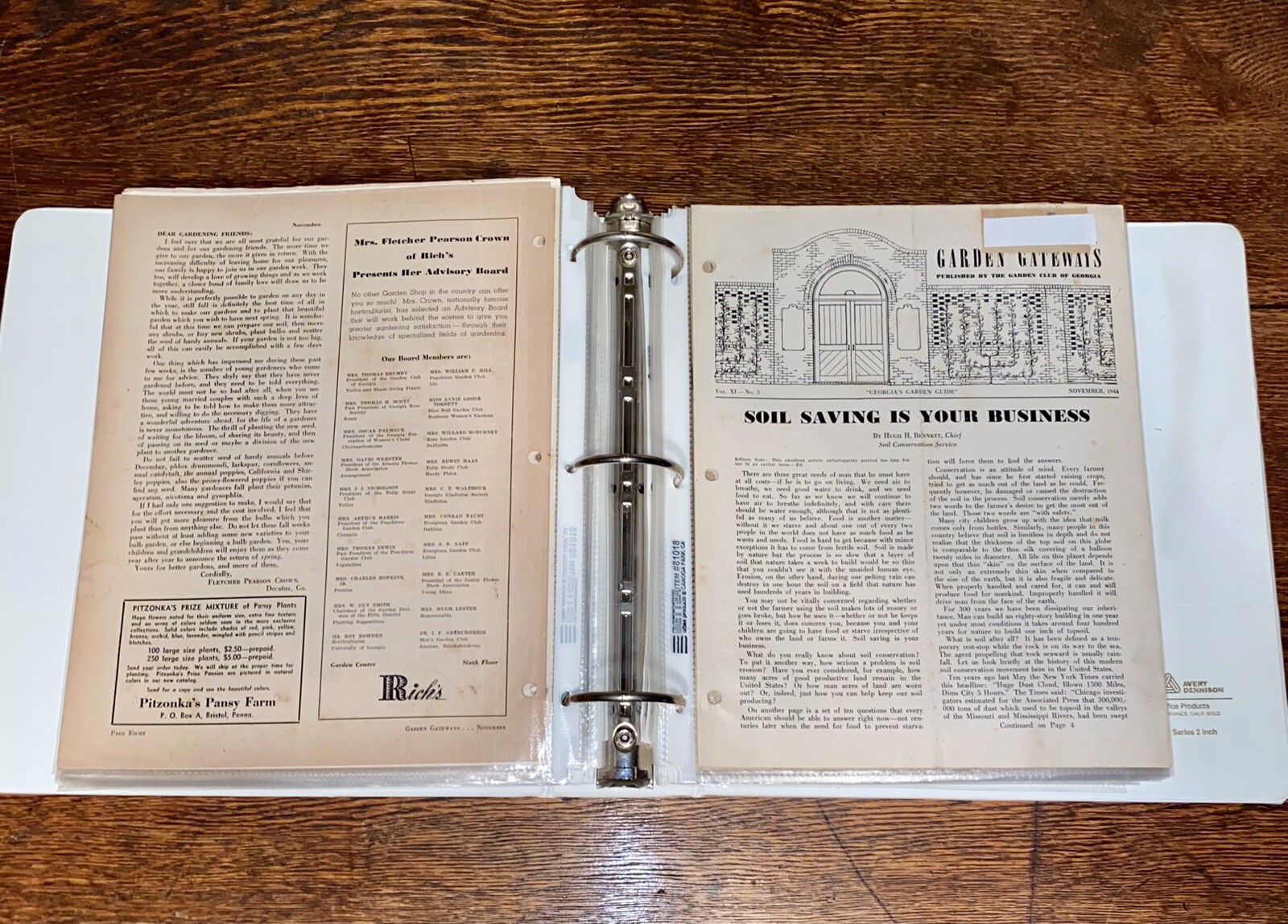 Vintage Collection of “Garden Gateways” Garden Club Of Georgia Advertisement.