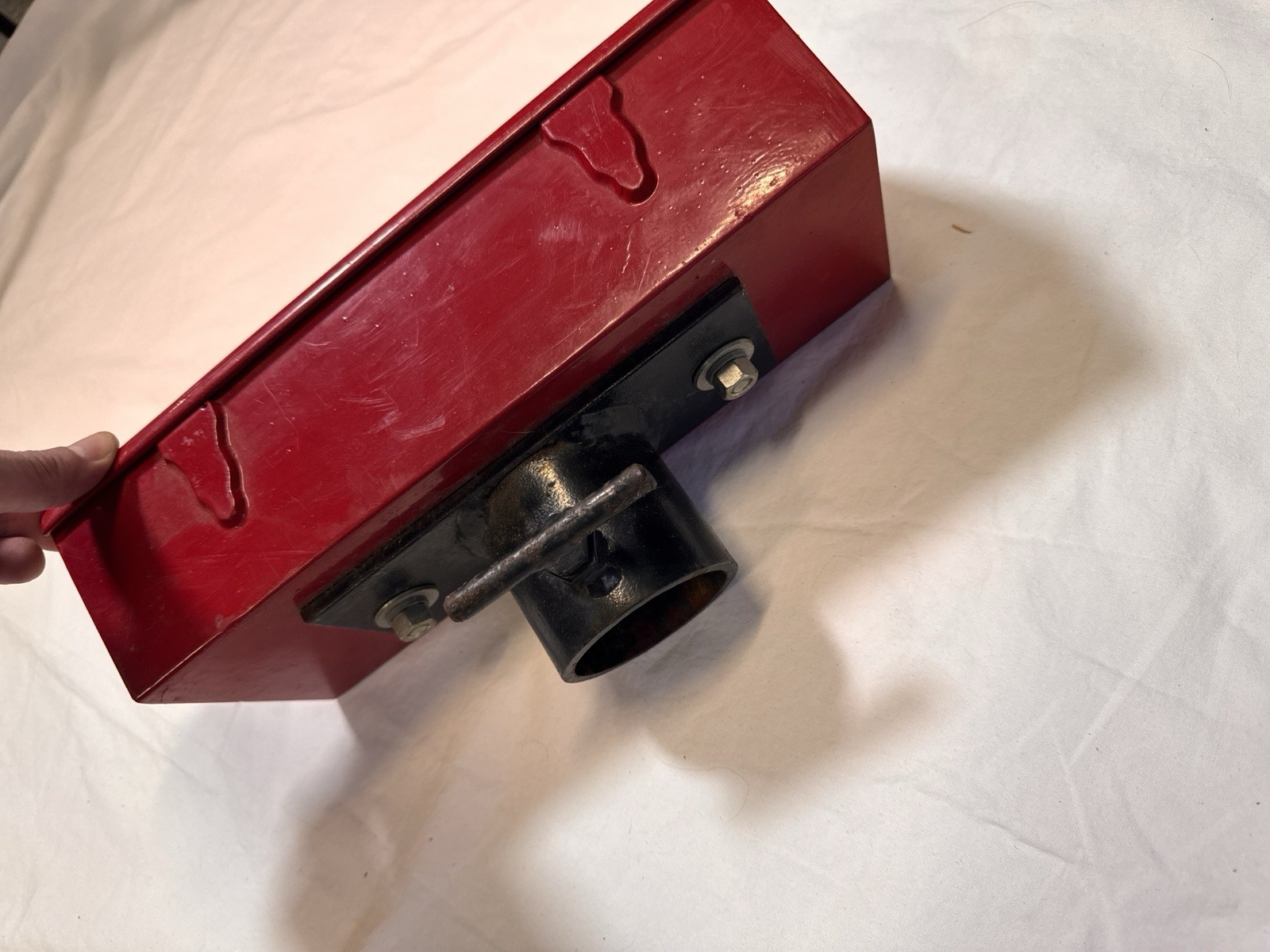 Vintage Pioneer Equipment Inc Tractor Metal TOOL BOX Original Red