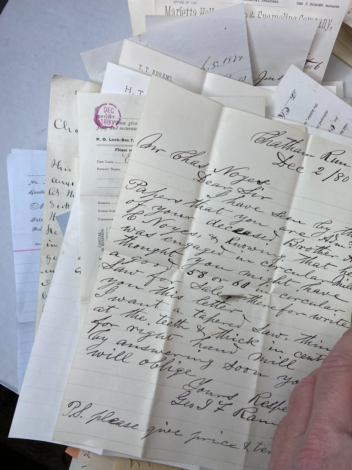 RARE HUGE Letter & Doc Archive 750+ Noyes Lumber 1880s Westport Pennsylvania PA
