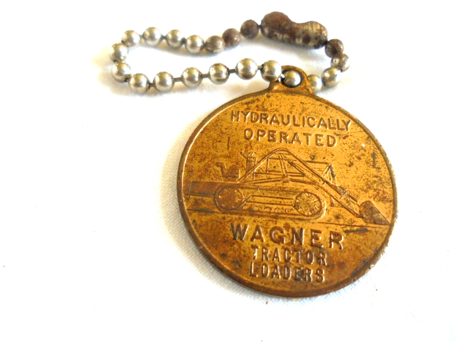 Vintage Wagner Iron Works Milwaukee Wis. Tractor Loader Advertising Keychain