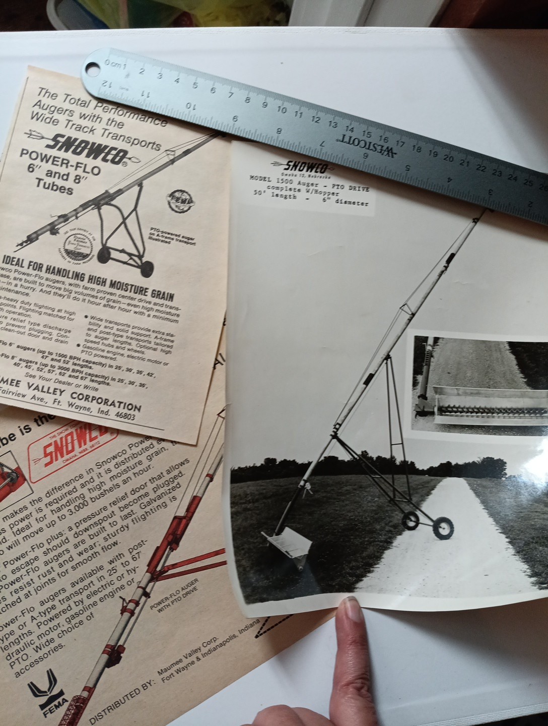 3 Snowco Grain Augers Omaha NE Vintage Farming Advertising Photo Print Ads