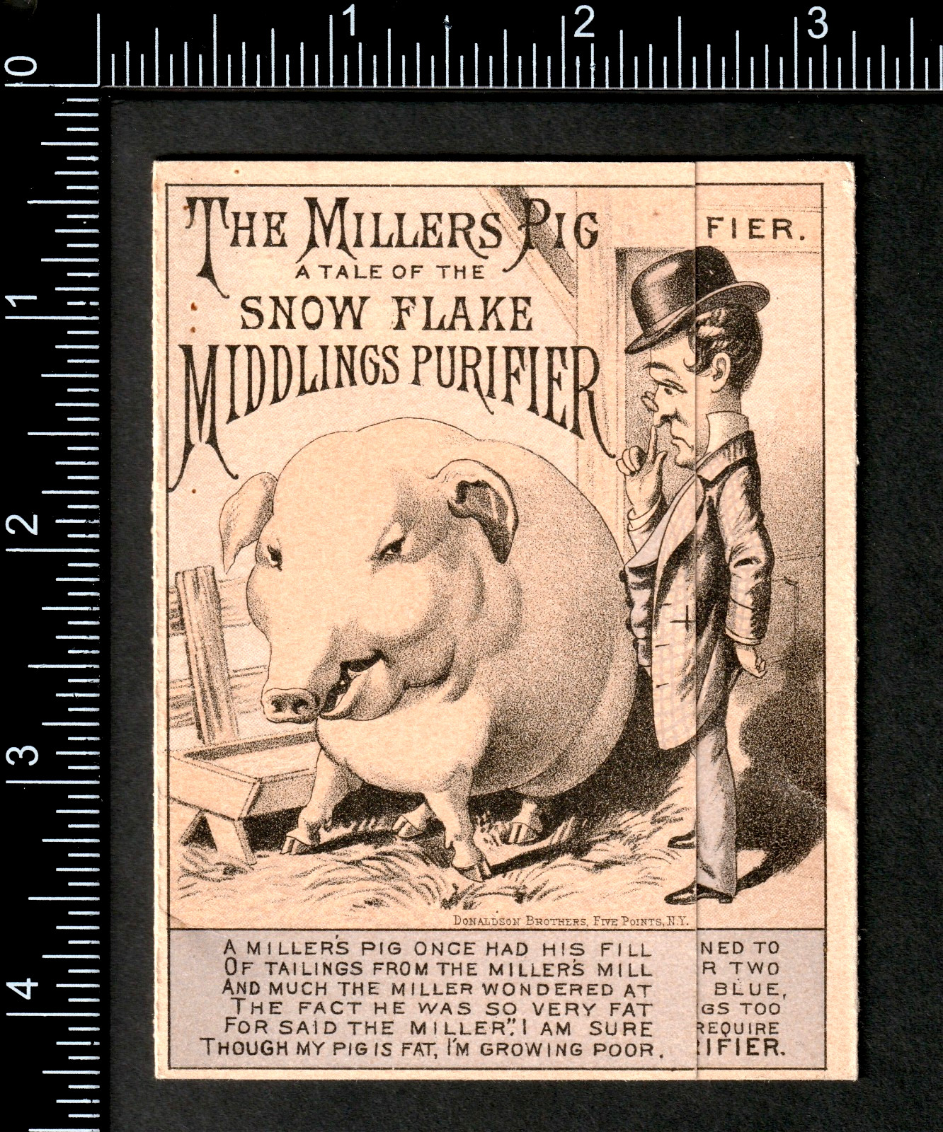 Millers Pig Farm Snow Flake Flour Mill Machine Novelty Trade Card Card SR.f.sF