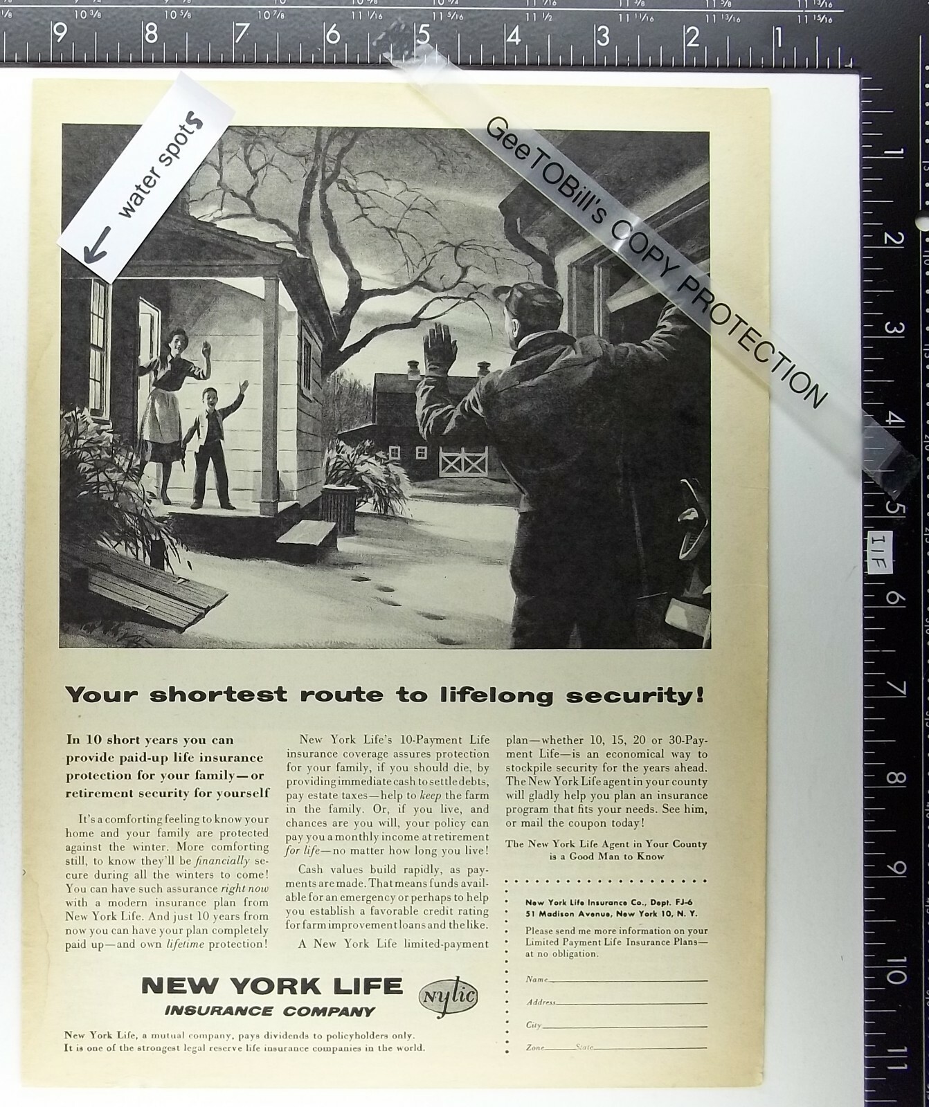 2 ads 1956 Oliver 50 Twine Tie Baler New York Life Insurance ad advertisement 1f