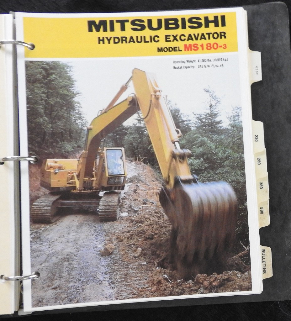 c.1980 Mitsubishi Excavator Sales Catalog Manual MS 070 120 180 230 280 380 580