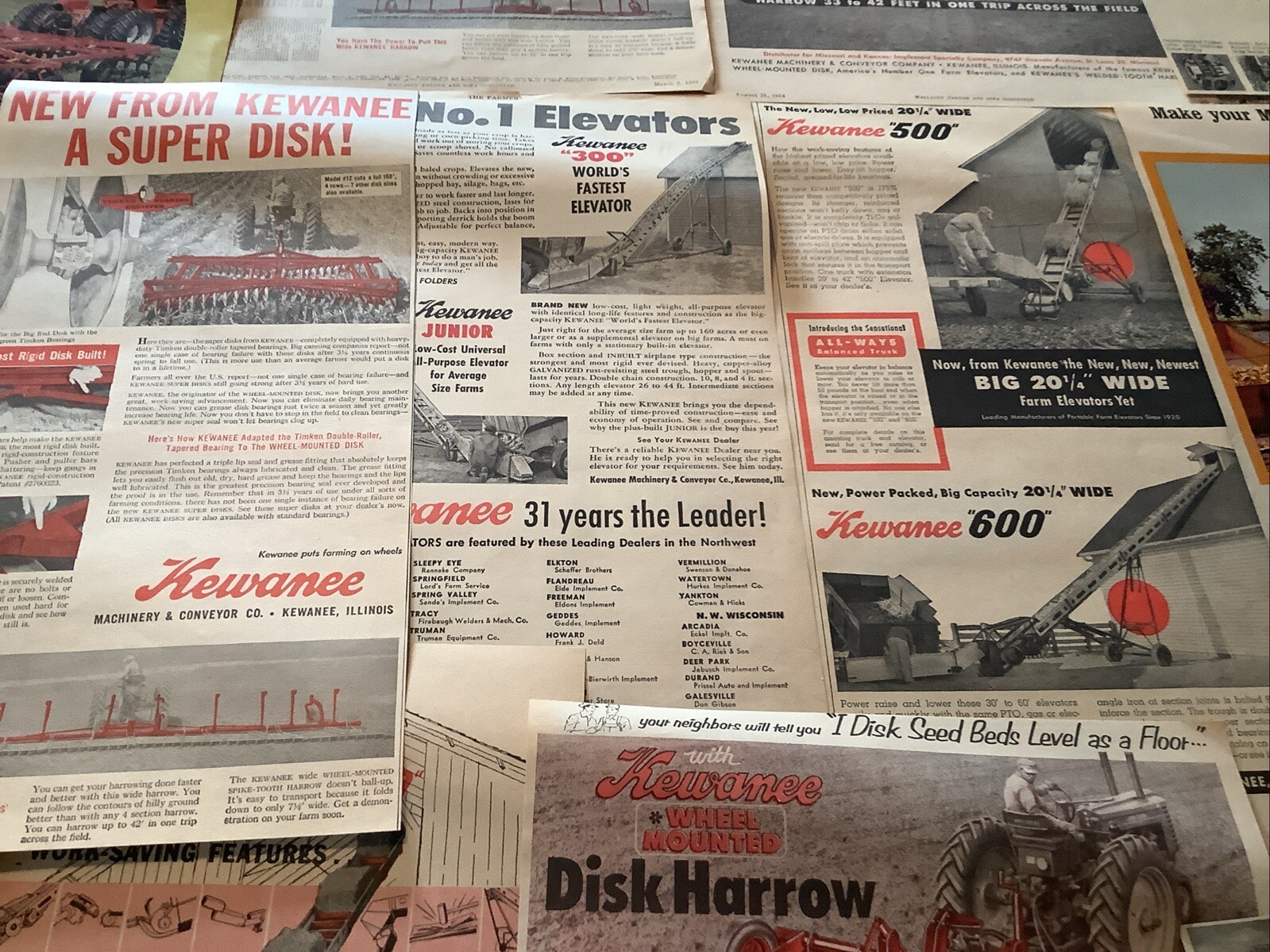 Lot 18 Kewanee Farming Agricultural Advertisement Tractor Farm Print Ads 1950-70
