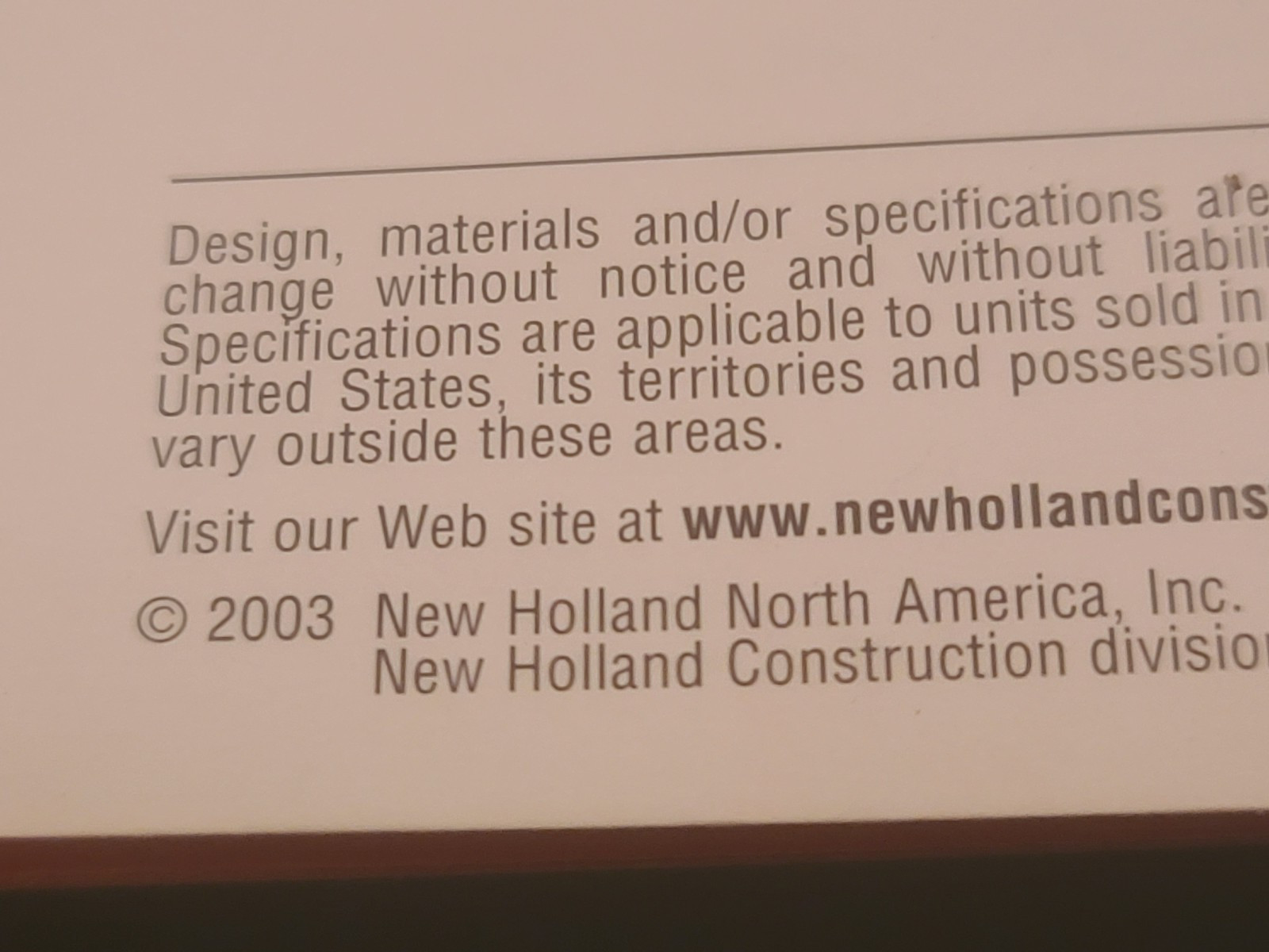 NEW HOLLAND Loader Backhoes 2003 Dealer Brochure