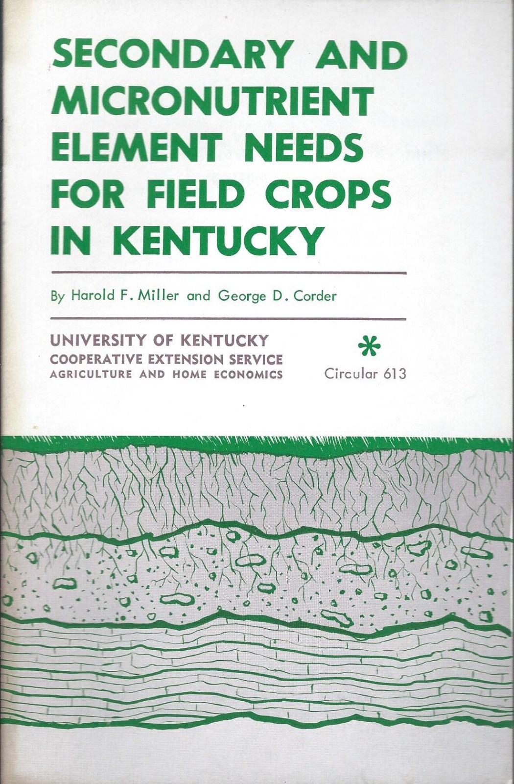 Farm Report Secondary Micronutrient Element Needs Crops in Kentucky 1967 (F5577)