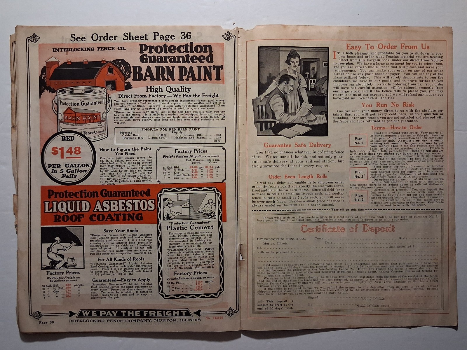 Interlocking Fence Co. Catalog, Better Fences Factory Prices, 1925