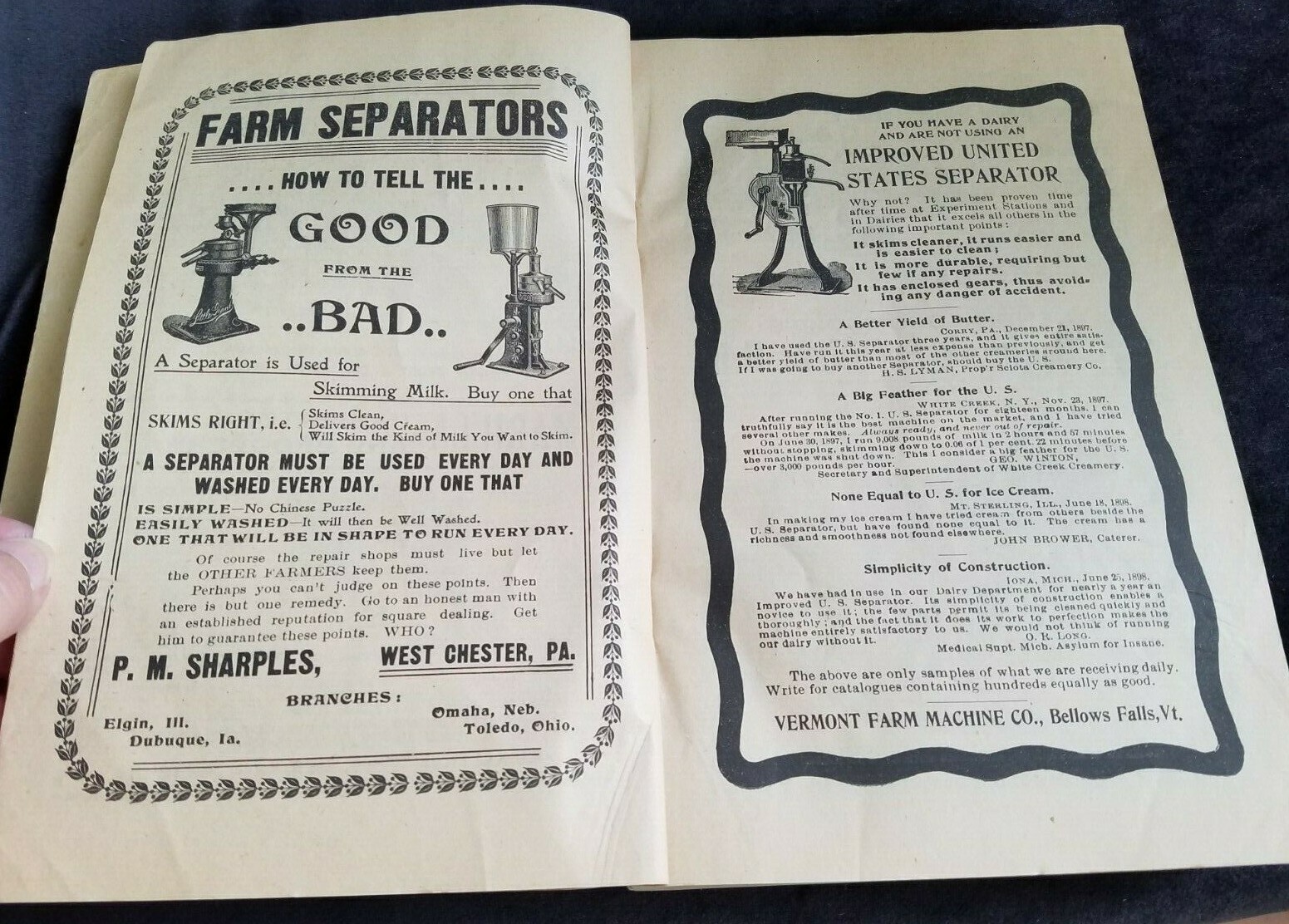 1899 Practical Farmer&rsquo;s Year Book & Almanac Farmer Co Philadelphia Vol 1 No. 1